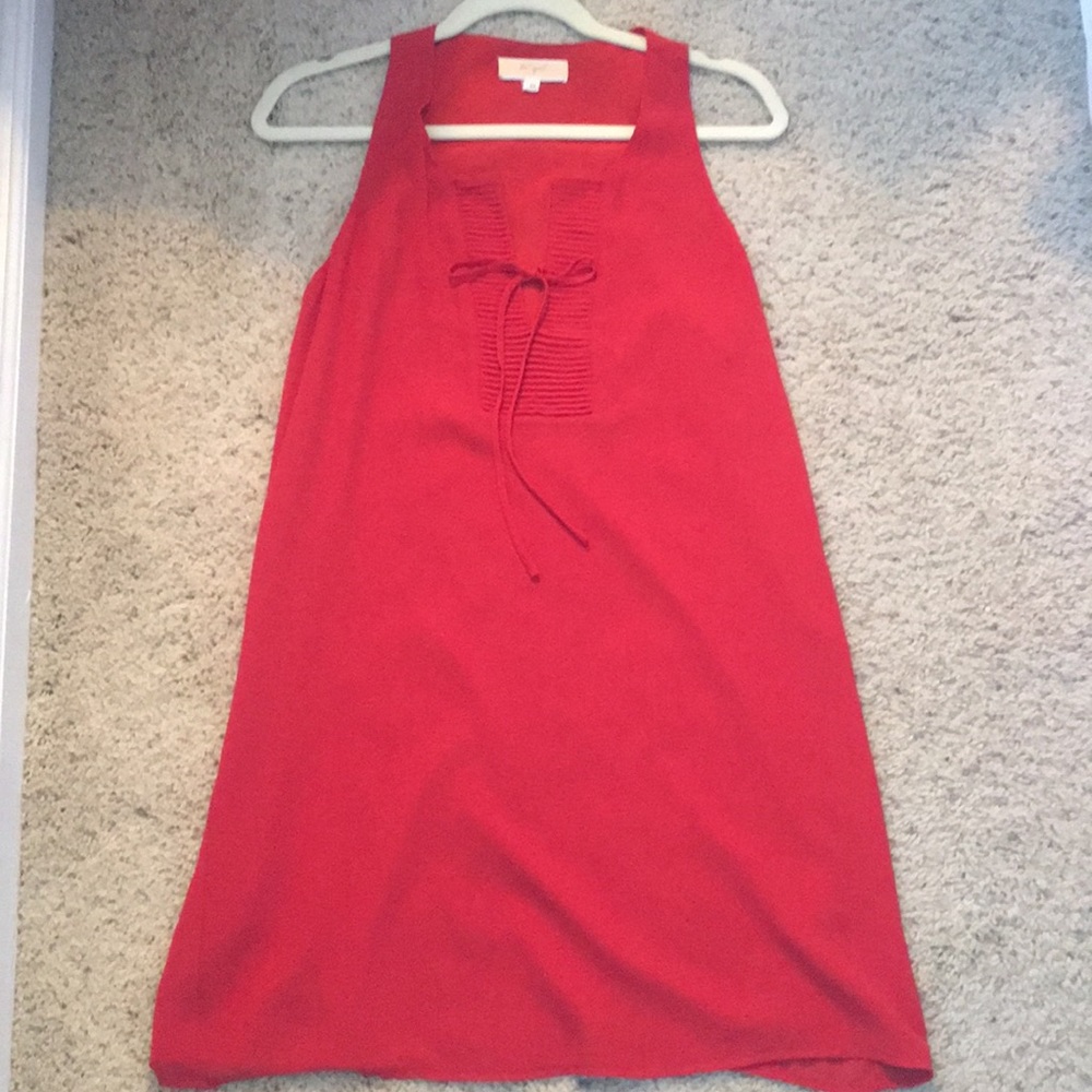 Sleeveless Shift Dress with Tie Front-Lost April